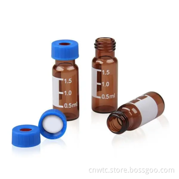 Amber Glass Laboratory Screw Neck Vials with Septa Caps: Ideal for Sample Storage